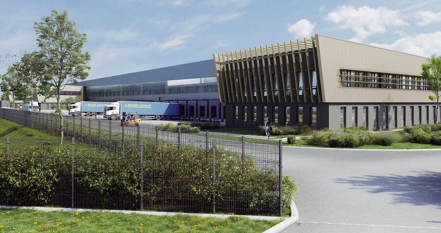 La future plateforme de WFS, au coeur du Cargoport de Saint-Exupery. © Archigroup Design