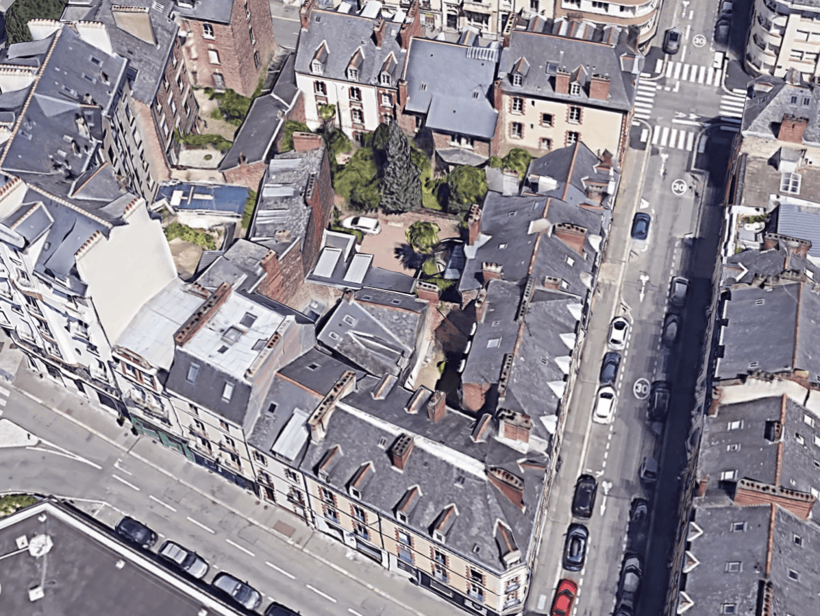 L'’îlot Sauveur-Duhamel à Rennes. © Google Earth