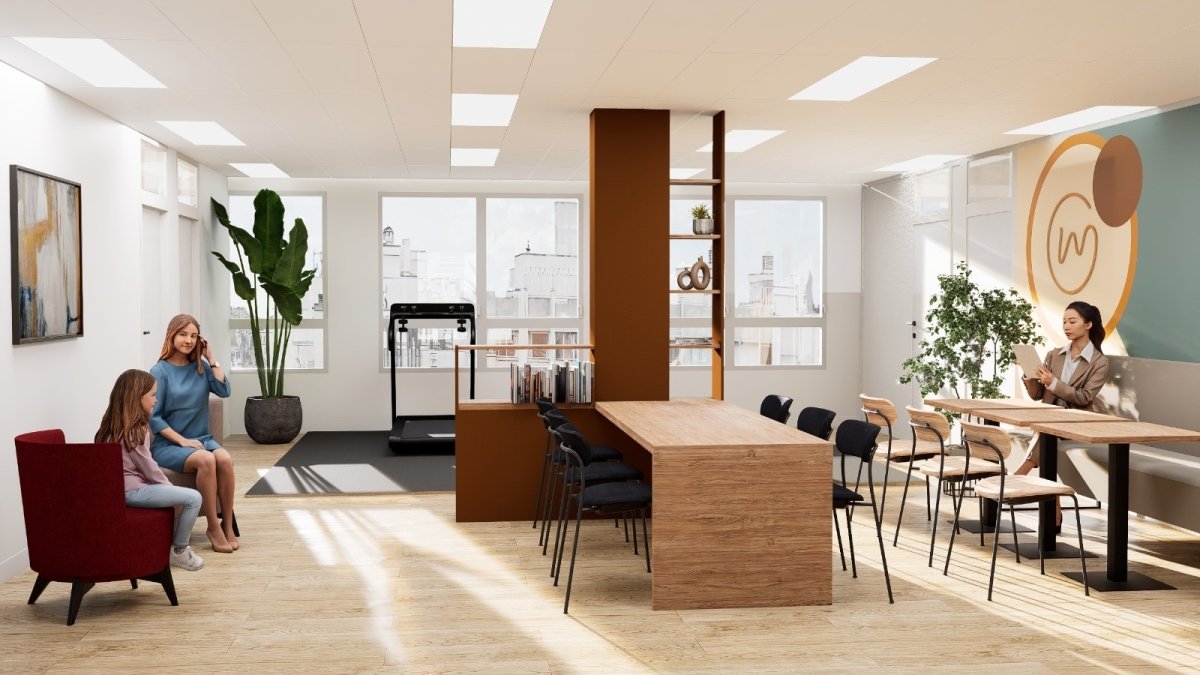 Le futur Wekare dans l'immeuble Tribu, dans le 19e arrondissement de Paris. Le futur Wekare dans l'immeuble Tribu, dans le 19e arrondissement de Paris.