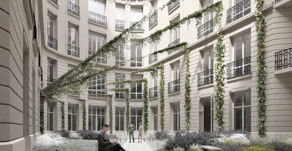 Vue d'architecte de l'immeuble Virtuose, au 31 Pierre 1er de Serbie. Vue d'architecte de l'immeuble Virtuose, au 31 Pierre 1er de Serbie.