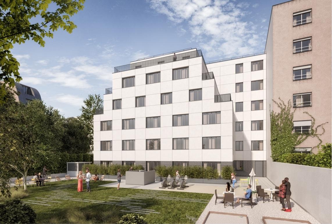 La future résidence The Place de Cardinal Campus à Suresnes. © DGM La future résidence The Place de Cardinal Campus à Suresnes. © DGM