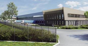 La future plateforme de WFS, au coeur du Cargoport de Saint-Exupery. © Archigroup Design