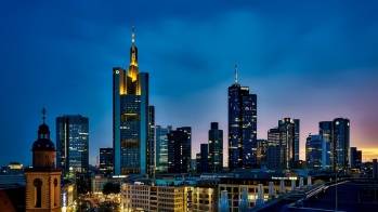 Le quartier d'affaires de Francfort, en Allemagne