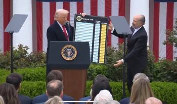 Donald Trump, président des États-Unis, et Howard Lutnick, secrétaire au Commerce des États-Unis. 