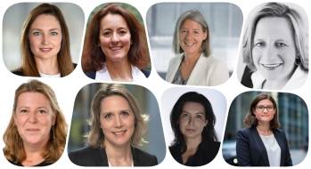 De g. à d. : Beverley Killbride, Kristelle Wauters, Stéphanie Casciola, Catherine Luithlen, Astrid Weill, Marie Cheval, Chrystèle Villotte & Christel Zordan.