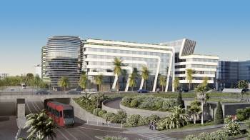 Vue du futur hôtel Sheraton, à Nice. 
