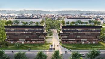 Le programme de 5 500 mètres carrés de bureaux Biotope I & II à Pau. 