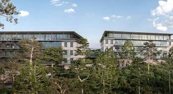 Les immeubles Cor Natura B & C, développés par Courtin Real Estate à Sophia Antipolis et repris par Newton Offices