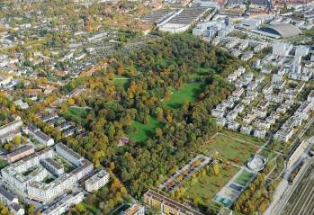 Le parc Hirschgarten, dans le quartier Neuhausen-Nymphenburg, à Munich.  